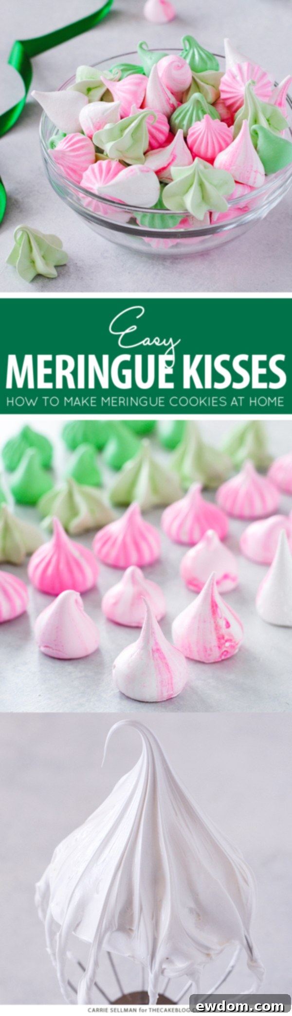 Sweet Whispers 2 Meringue Kisses - Melt-in-your-mouth mini meringue cookies that are light as air, naturally low calorie, dairy free, gluten free, and soy free. A delightful, healthy dessert choice. | by Carrie Sellman for TheCakeBlog.com