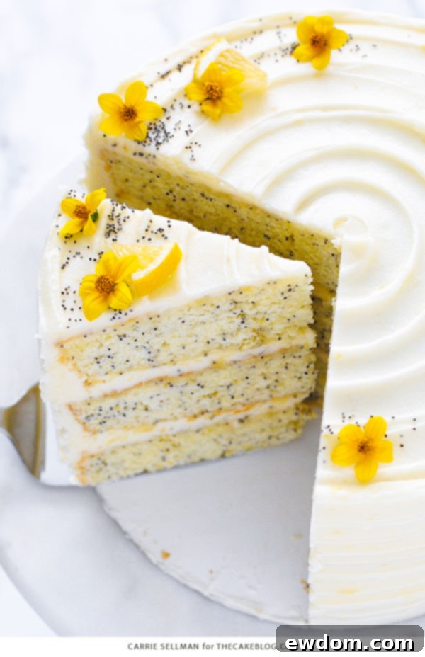 Lemon Poppyseed Cake: Bright and Tender Layer Cake with Cream Cheese Frosting