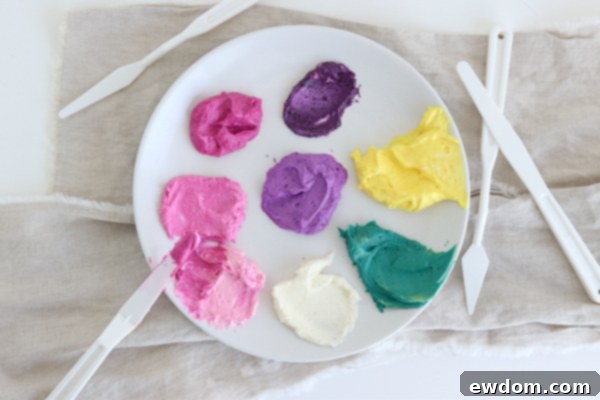 Mixing Buttercream Colors for a Painted Floral Cake