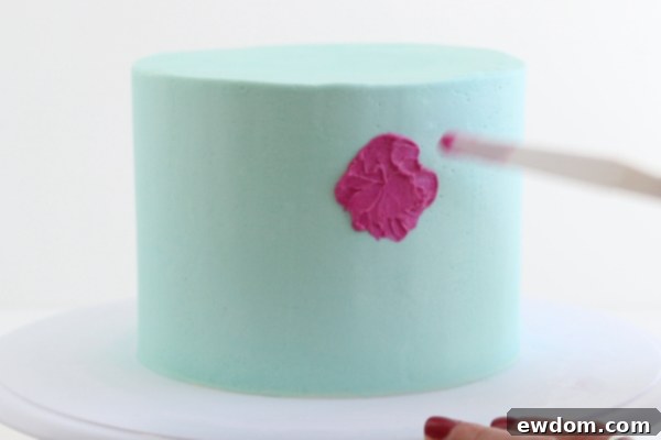 Painting Initial Buttercream Flower Shapes with a Palette Knife