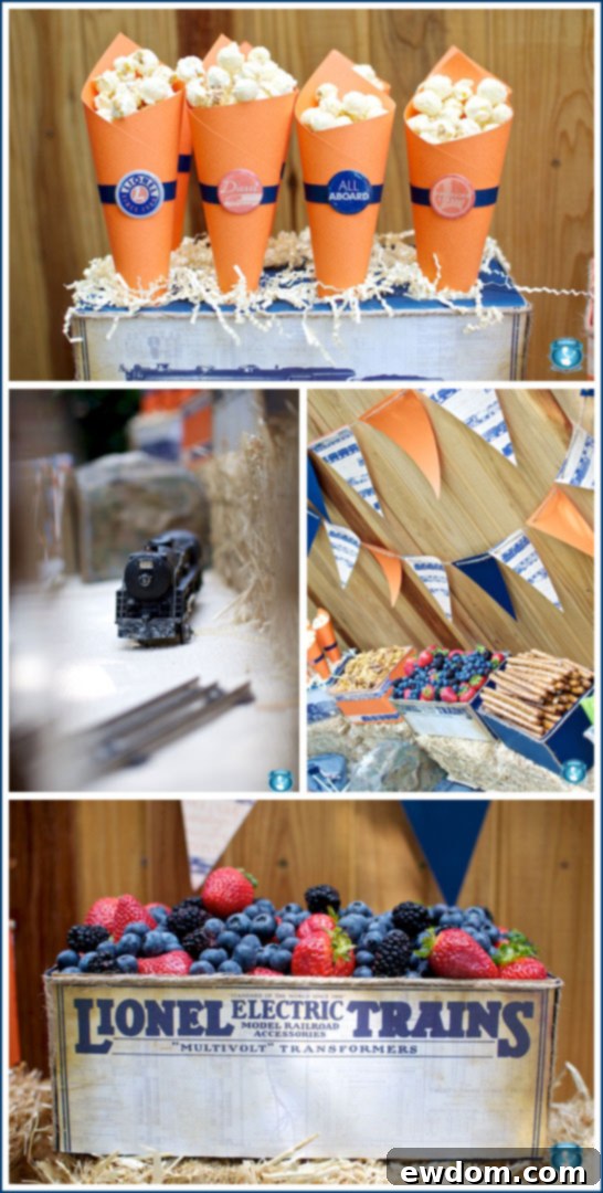 Train Birthday Party in Blue & Orange Train Birthday Party in Blue & Orange