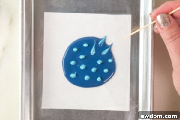 Chocolate Fireworks Cake - how to make red, white and blue fireworks out of chocolate | by Erin Gardner for TheCakeBlog.com