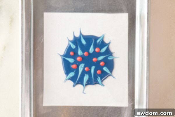 Chocolate Fireworks Cake - how to make red, white and blue fireworks out of chocolate | by Erin Gardner for TheCakeBlog.com