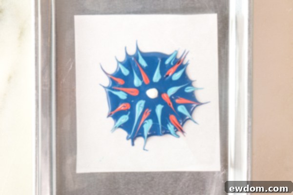 Chocolate Fireworks Cake - how to make red, white and blue fireworks out of chocolate | by Erin Gardner for TheCakeBlog.com