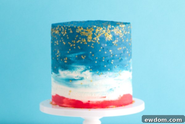 Chocolate Fireworks Cake - how to make red, white and blue fireworks out of chocolate | by Erin Gardner for TheCakeBlog.com