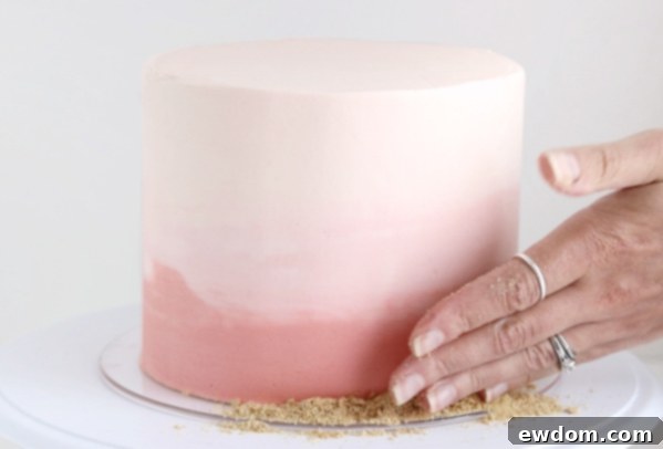 Desert Bloom Delight 13 Cactus Cake - how to make a cactus themed cake with ombrè buttercream, edible sand and piped buttercream cacti | by Whitney DePaoli for TheCakeBlog.com