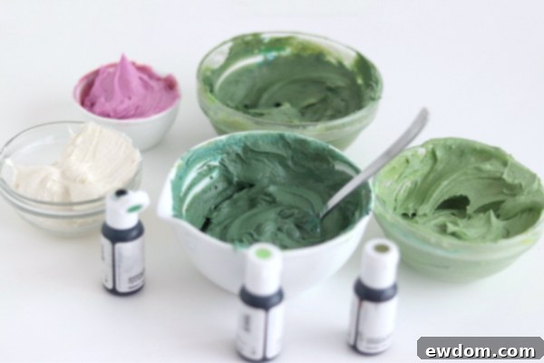 Desert Bloom Delight 14 Cactus Cake - how to make a cactus themed cake with ombrè buttercream, edible sand and piped buttercream cacti | by Whitney DePaoli for TheCakeBlog.com