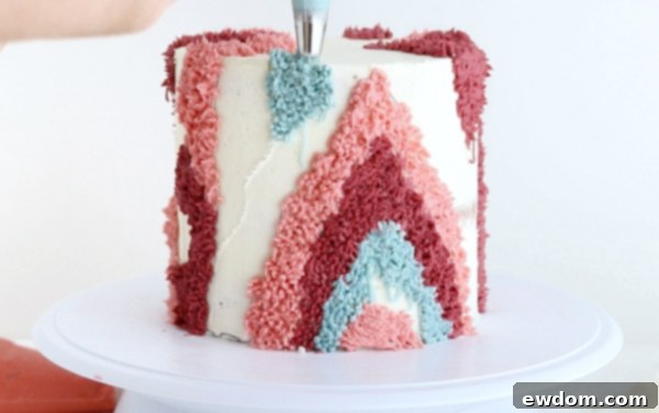 Shag Cake - how to make a fuzzy textured cake inspired by 70's shag carpet | by Whitney DePaoli for TheCakeBlog.com