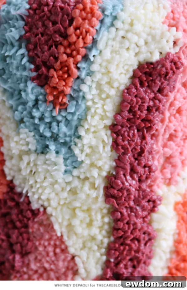 Shag Cake - how to make a fuzzy textured cake inspired by 70's shag carpet | by Whitney DePaoli for TheCakeBlog.com