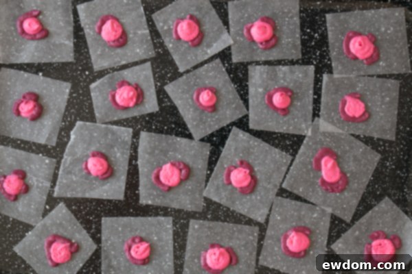 Chic Leopard Buttercream 10 Tray of chilled buttercream leopard spots ready for transfer