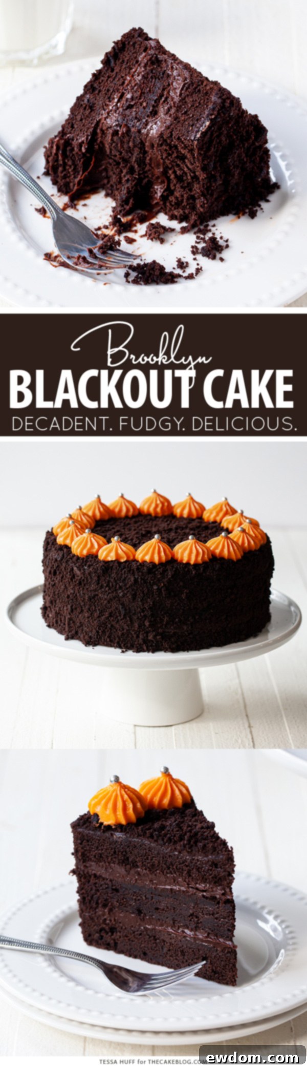 Legendary Brooklyn Chocolate Blackout 2 Brooklyn Blackout Cake – Layers of dark chocolate cake with fudgy pudding frosting, a classic dessert by Tessa Huff