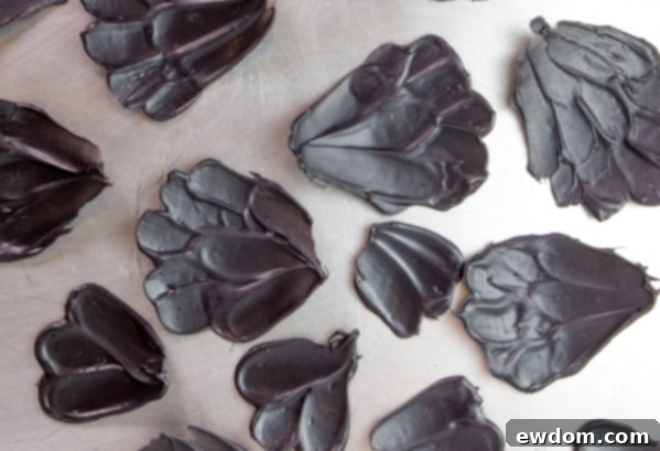 Gazing Chocolate Blossom 9 Chocolate Eyeball Flower - how to make a creepy black chocolate flower with an edible eyeball center | by Erin Gardner for TheCakeBlog.com