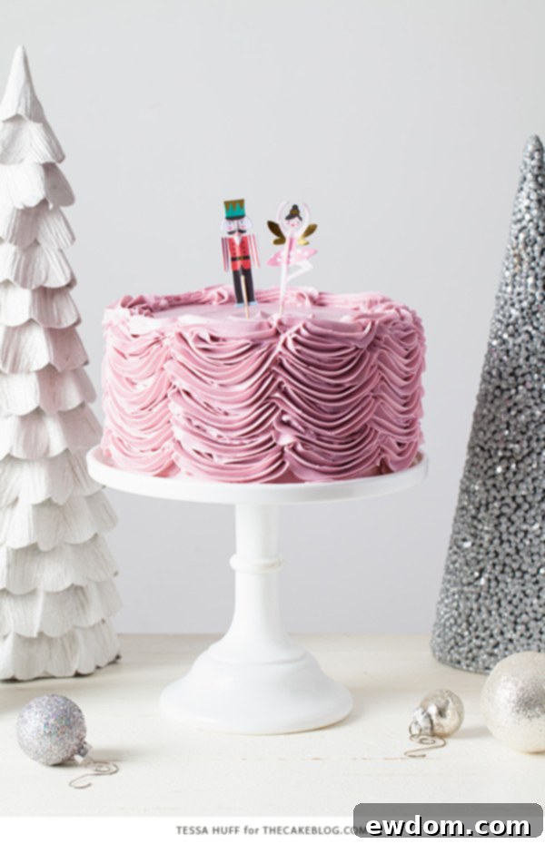 Enchanted Hazelnut Nutcracker Cake 2 A stunning Hazelnut Nutcracker Cake, beautifully decorated for the holidays.