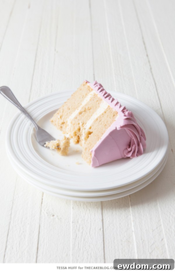 Enchanted Hazelnut Nutcracker Cake 6 Close-up of the smooth hazelnut praline buttercream and the moist cake layers.