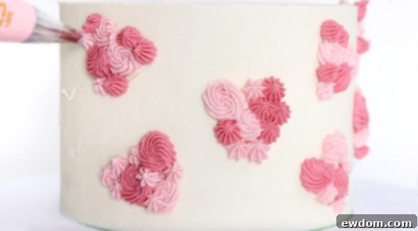 Piped Hearts Valentine's Cake | by Whitney DePaoli for TheCakeBlog.com