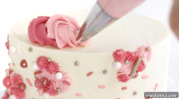 Piped Hearts Valentine's Cake | by Whitney DePaoli for TheCakeBlog.com