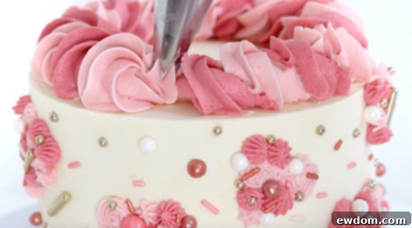 Piped Hearts Valentine's Cake | by Whitney DePaoli for TheCakeBlog.com