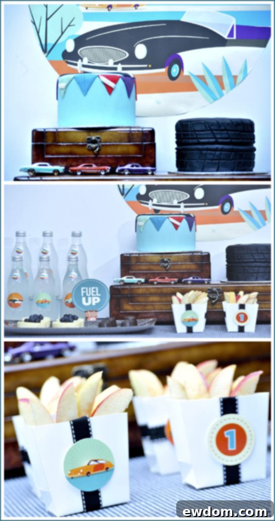 Vintage Car Birthday Party Details Vintage Car Birthday Party Dessert Table