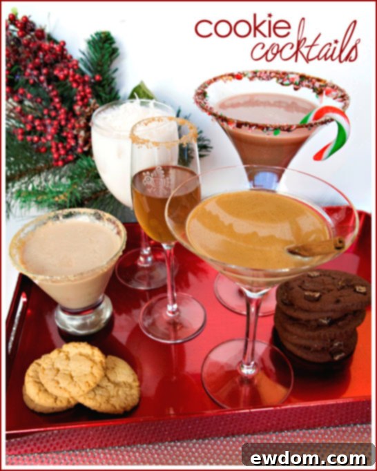 Assortment of festive cookie-inspired tequila cocktails