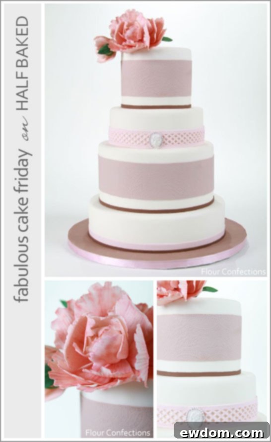Romantic Bridal Cake by Flour Confections Romantic Bridal Cake by Flour Confections