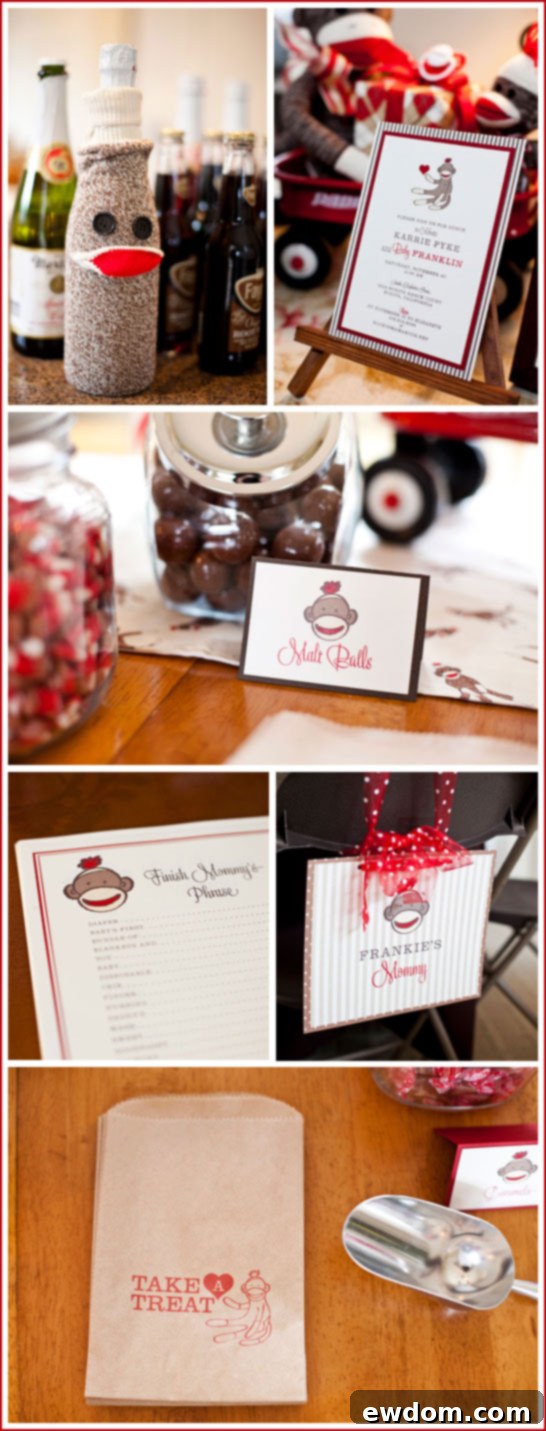 Sock Monkey Baby Shower Details Sock Monkey Baby Shower - Detailed Decor