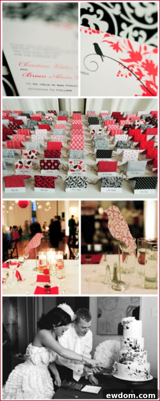 Black & Red Wedding - Modern Birds Black & Red Wedding - Modern Birds