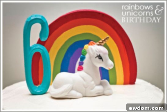 Rainbows and Unicorns Birthday Party Decorations Overview