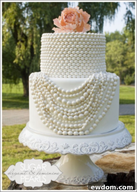 Exquisite Pearl Necklace Cake by Sweet Grace Cake Design, inspired by Coco Chanel