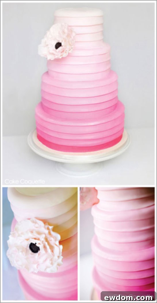 Ombre cake in pink by Cake Coquette
