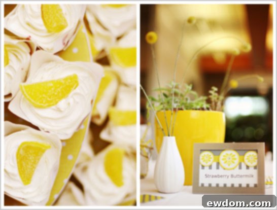 Lemonade Cupcakes - Grey & Yellow Wedding Desserts
