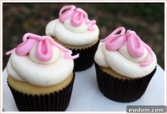 Adorable Ballet Shoe Cupcakes by Sugar Custom Cakes