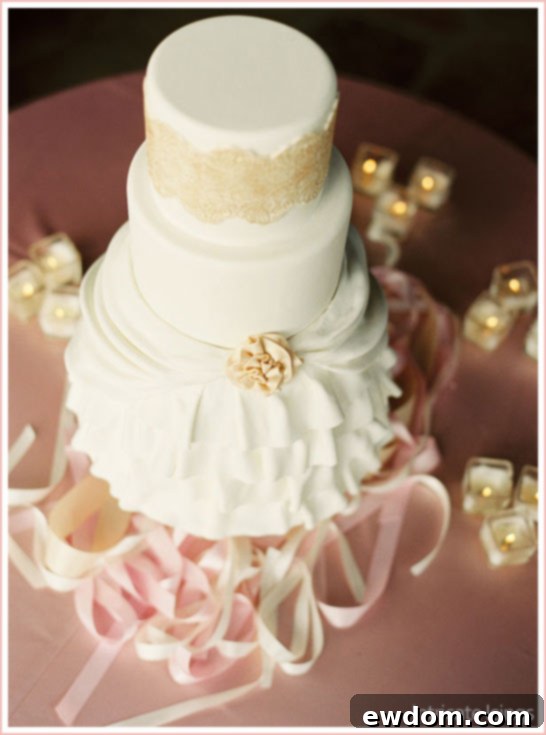 Glamorous Ballerina Wedding Cake by Intricate Icings - Detailed Close-up