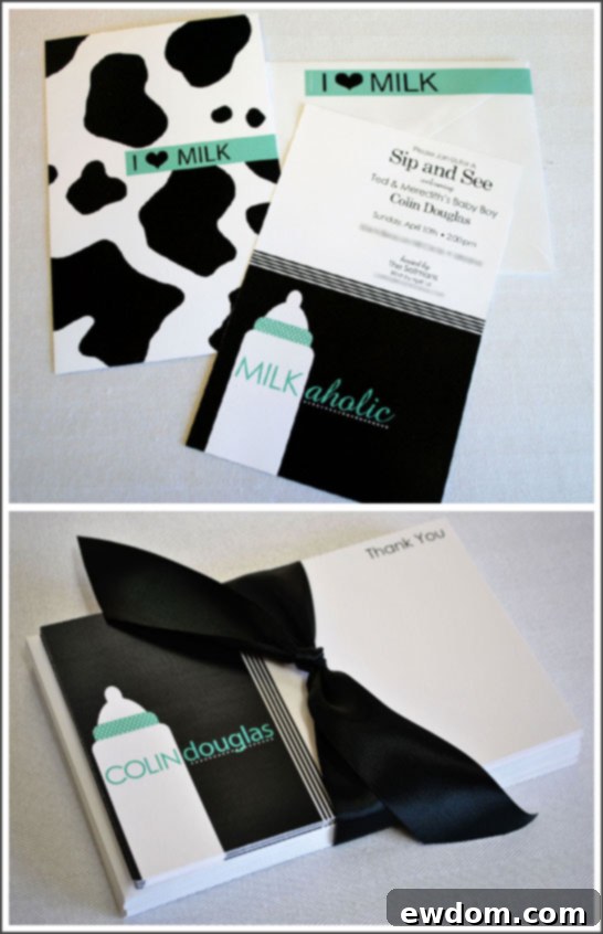 Milkaholic Sip & See Baby Shower - Dessert Table Backdrop