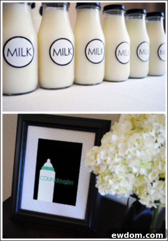 Milkaholic Sip & See Baby Shower - Diaper Thoughts Station