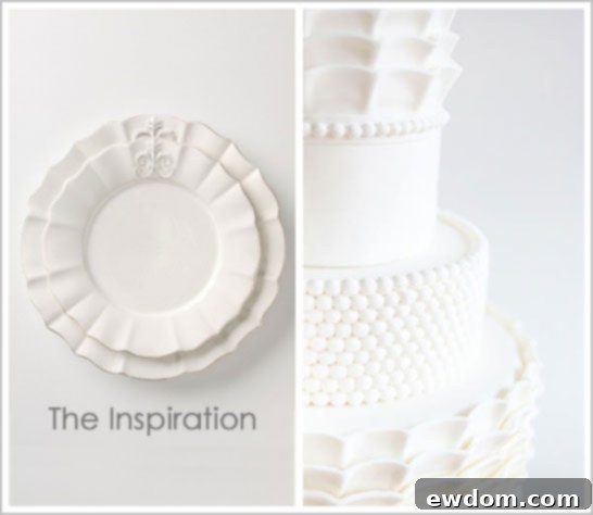 White China Plate Inspired Wedding Cake by Jessicakes