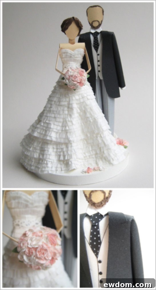 Paper Wedding Cake Topper