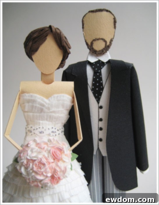 Paper Wedding Cake Cake Topper