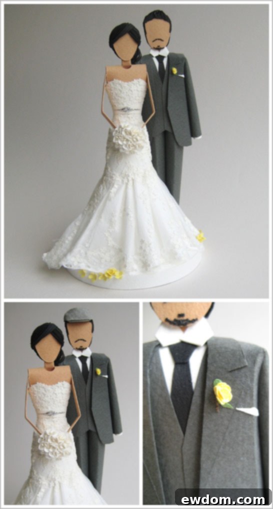 Paper Wedding Cake Topper