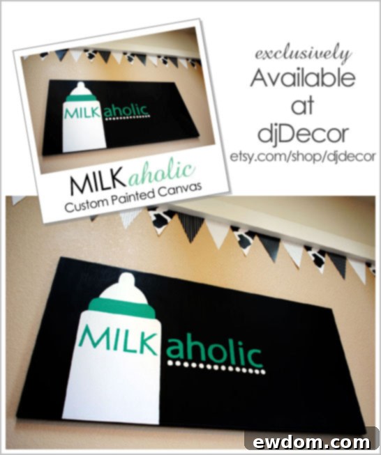 Milkaholic Painted Canvas, available at djDecor Milkaholic Painted Canvas, available at djDecor