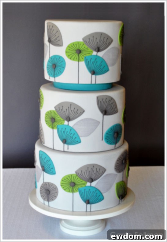 Retro Flower Cake by Carrie Sellman for BRIDES Magazine