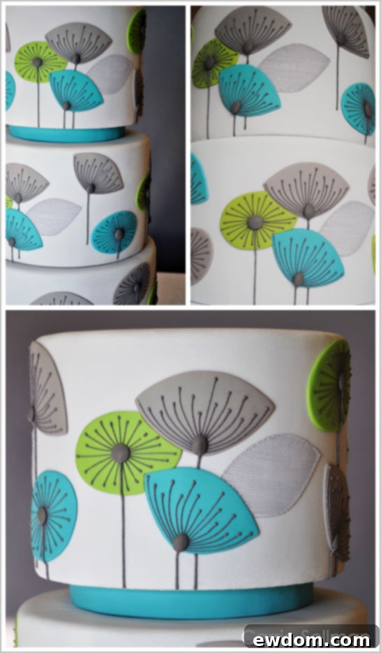 Retro Flowers Cake by Carrie Sellman for BRIDES Magazine