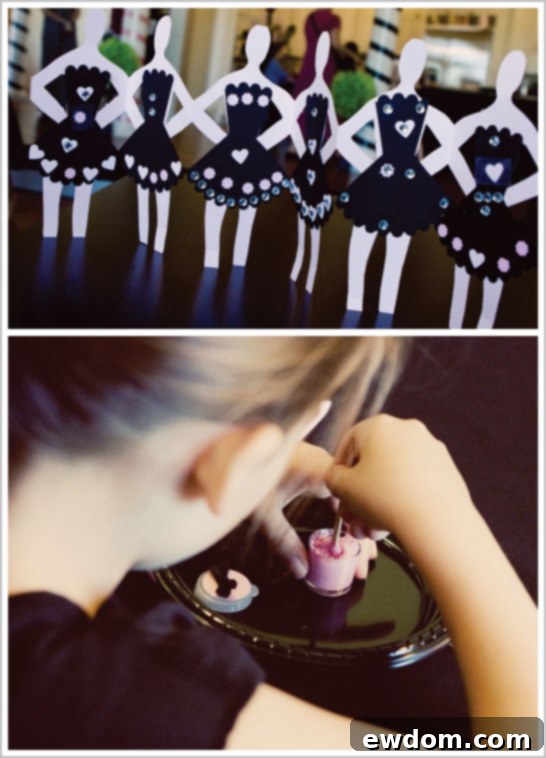 Girls designing dresses at Paris Fashion Party Paris Fashion Birthday Party Activities