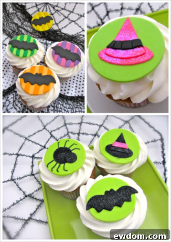 Halloween Cupcake Toppers by Edible Details featuring sassy stripes and glitter