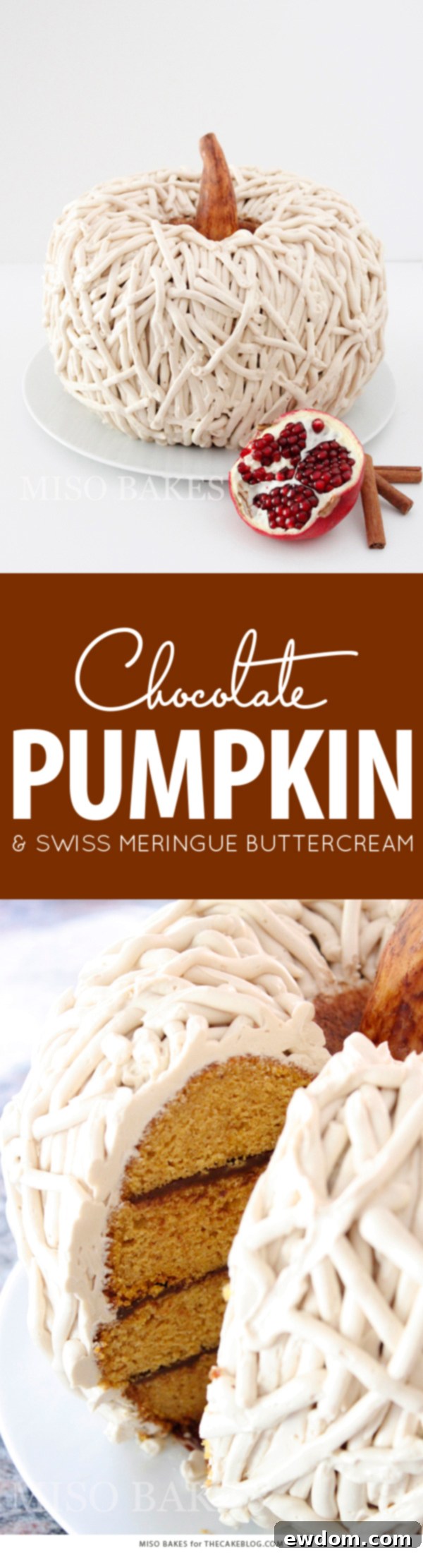 Autumn Hearth Pumpkin Bundt 2 Rustic Pumpkin Cake with Chocolate Ganache Filling | Miso Bakes for TheCakeBlog.com