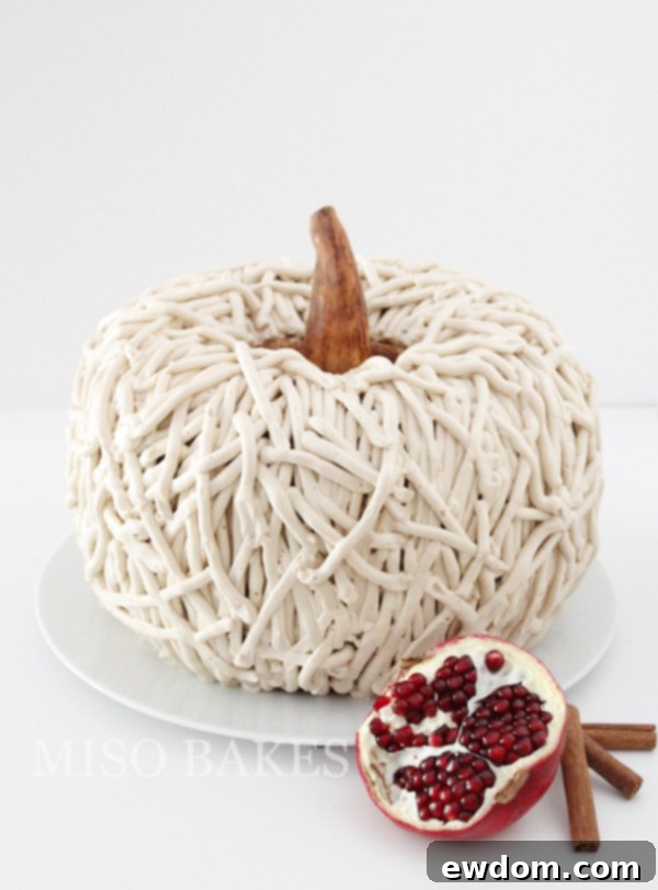 Autumn Hearth Pumpkin Bundt 8 Rustic Pumpkin Cake with Chocolate Ganache Filling | Beautifully Decorated and Garnished