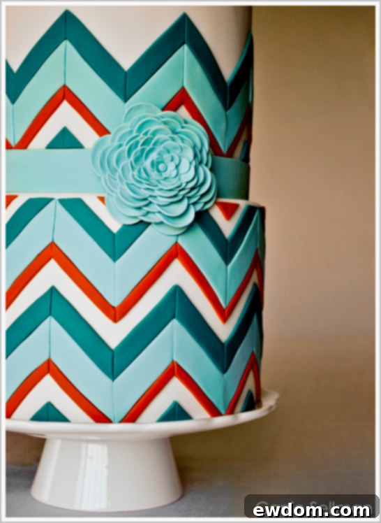 Chevron Cake for BRIDES Magazine by Carrie Sellman for Half Baked - The Cake Blog