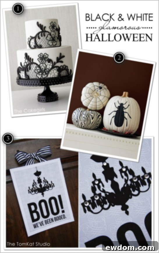 Black & White Glam Halloween Ideas