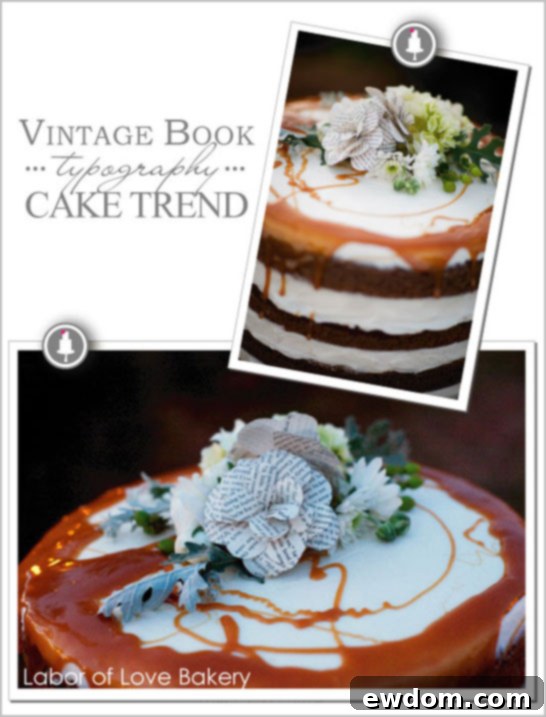 Vintage Book Paper Flowers - Cake Trend