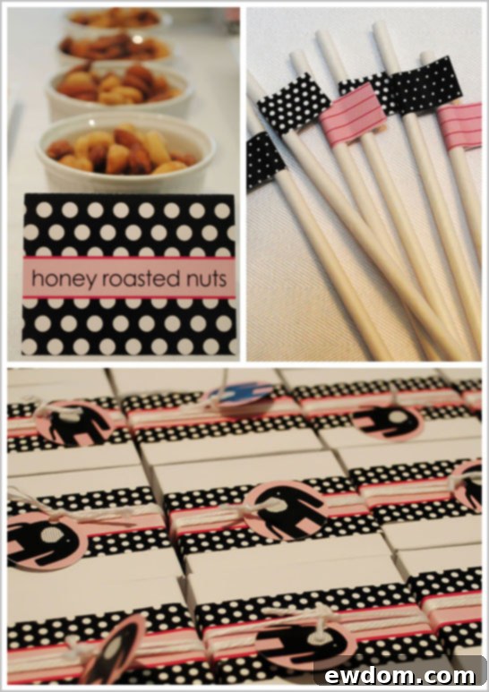 Modern Elephant Baby Shower Pregnant Mom Holding Elephant Cupcake