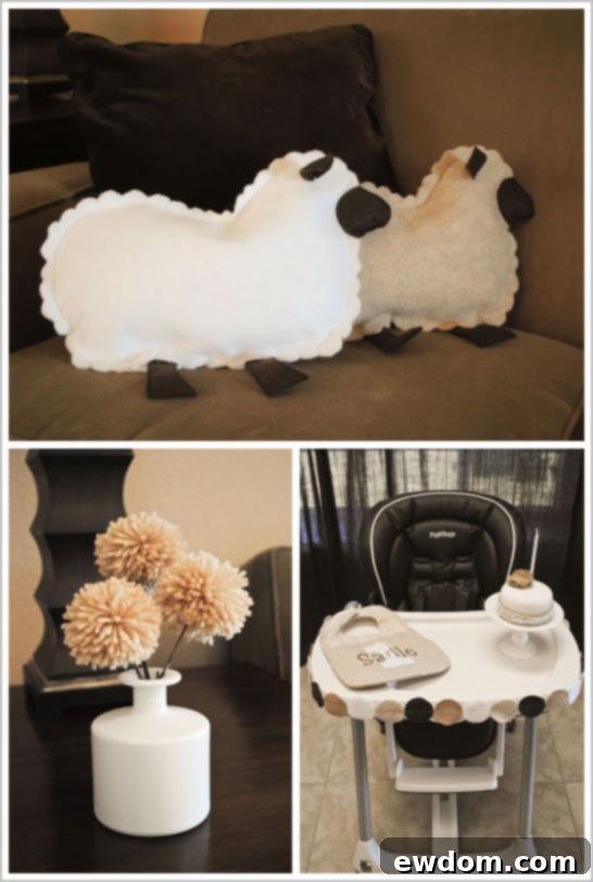Grandmother's DIY Lamb Pillows Handmade Felt Sheep Pillows for Party